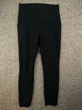 Spyder Active Leggings Women's Medium Black Geometric Design Pants Yoga Gym